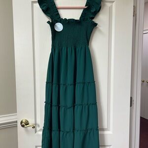 Hill House Home- Nap Dress- Green Smocked Maxi Dress